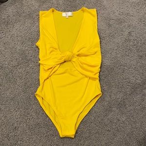 Deep V Tie-Front Bodysuit
